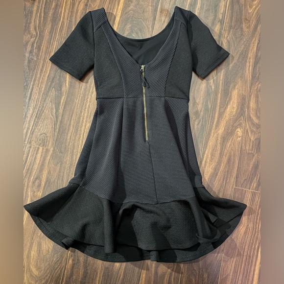 HD in Paris Black Textured Mini Dress - Picture 4 of 4